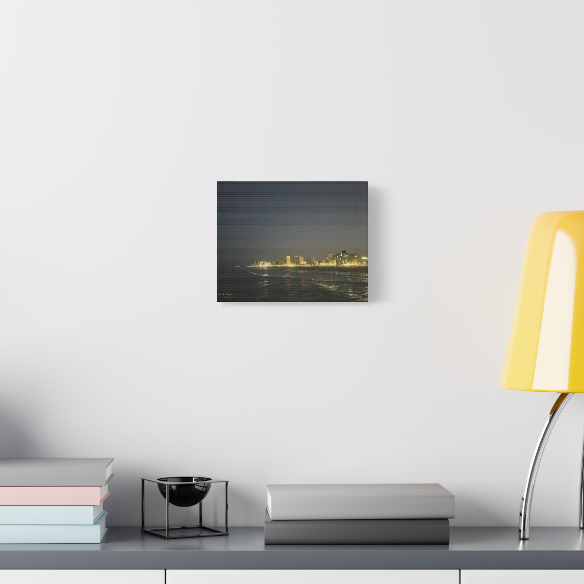 12661528713692042009_2048.jpeg City Lights at ocean night waves series 2 | Matte Canvas 1.25"