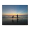 Father and Child Beach Sunset Canvas