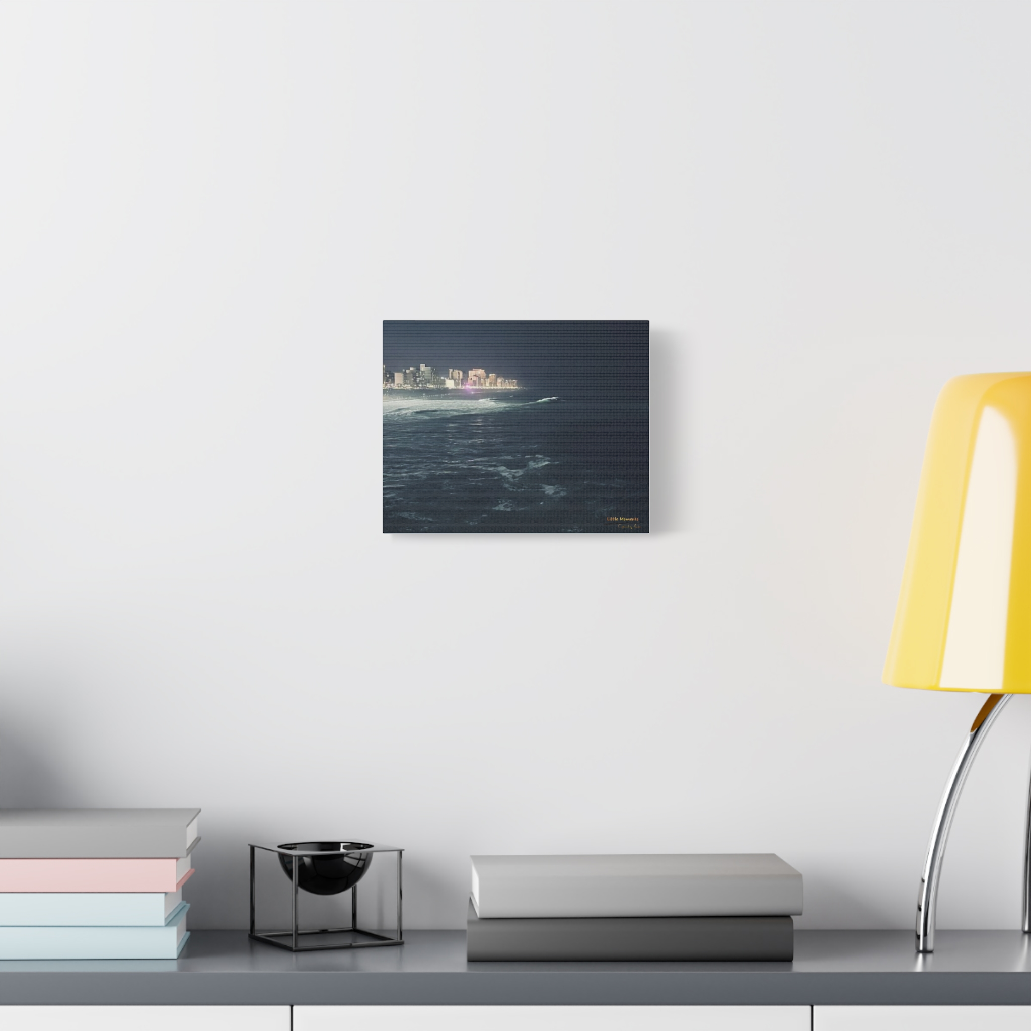 City Lights at Night Ocean Waves series 1 canvas
