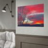 Vibrant Red Sky Poster — Vibrant Red Sky Landscape Wall Art (Rolled Poster)