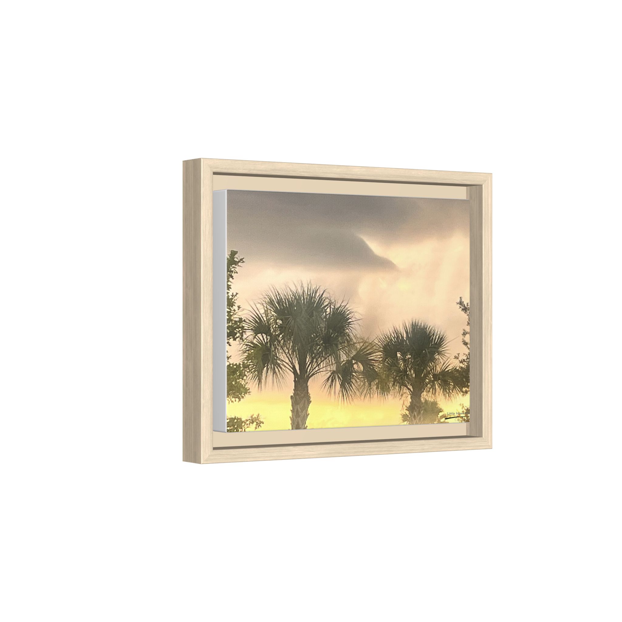 Palm Trees at Sunset Matte Framed Canvas Wall Art