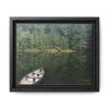 Canoe at Dawn Matte Canvas Print — Serene Forest Reflection Wall Art