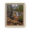 Waterwheel Waterfall Framed Canvas Print – Rustic Nature Wall Art