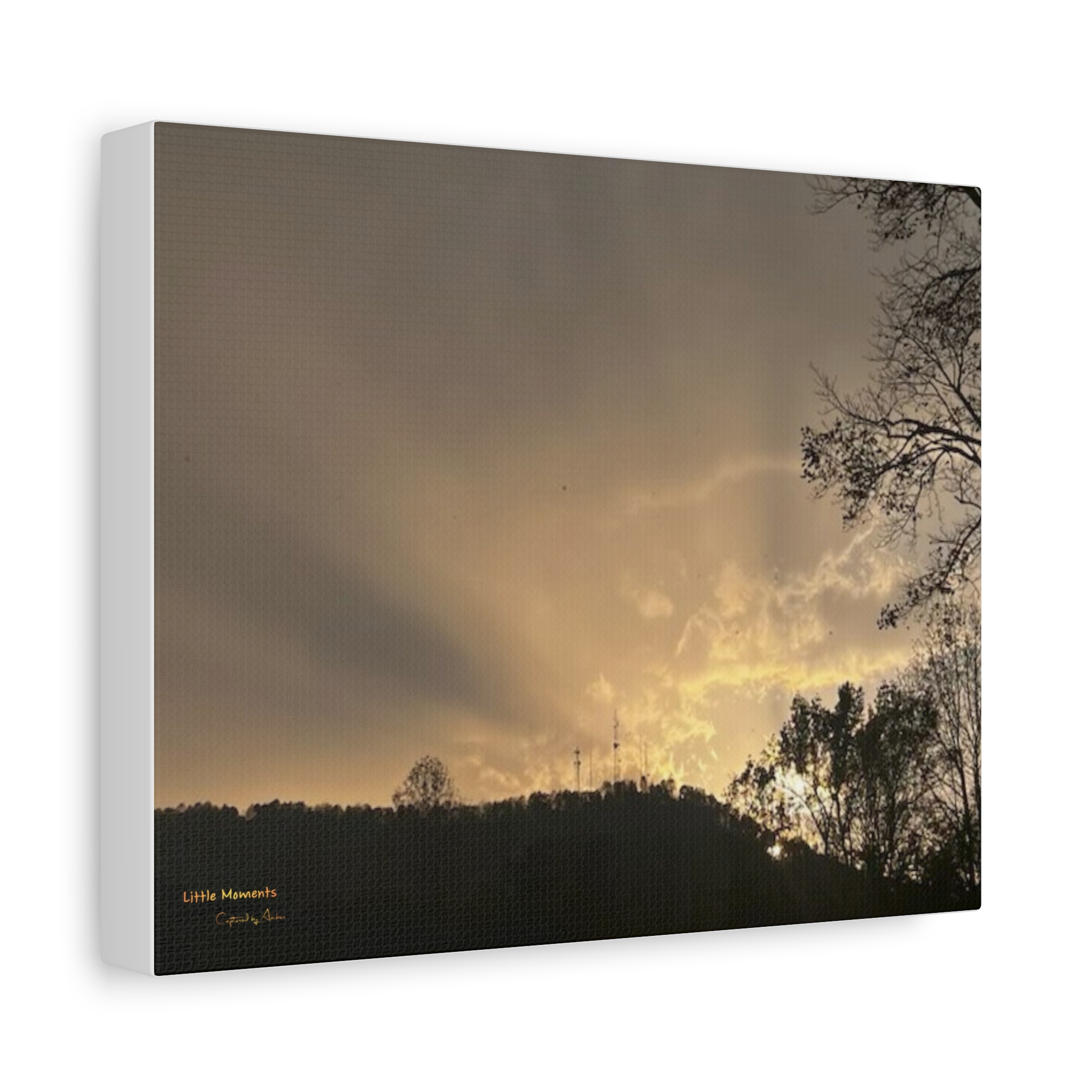 1093597794136311946_2048.jpeg Passing Storm Canvas Wall Art — Golden Sky Landscape Matte Stretched Canvas