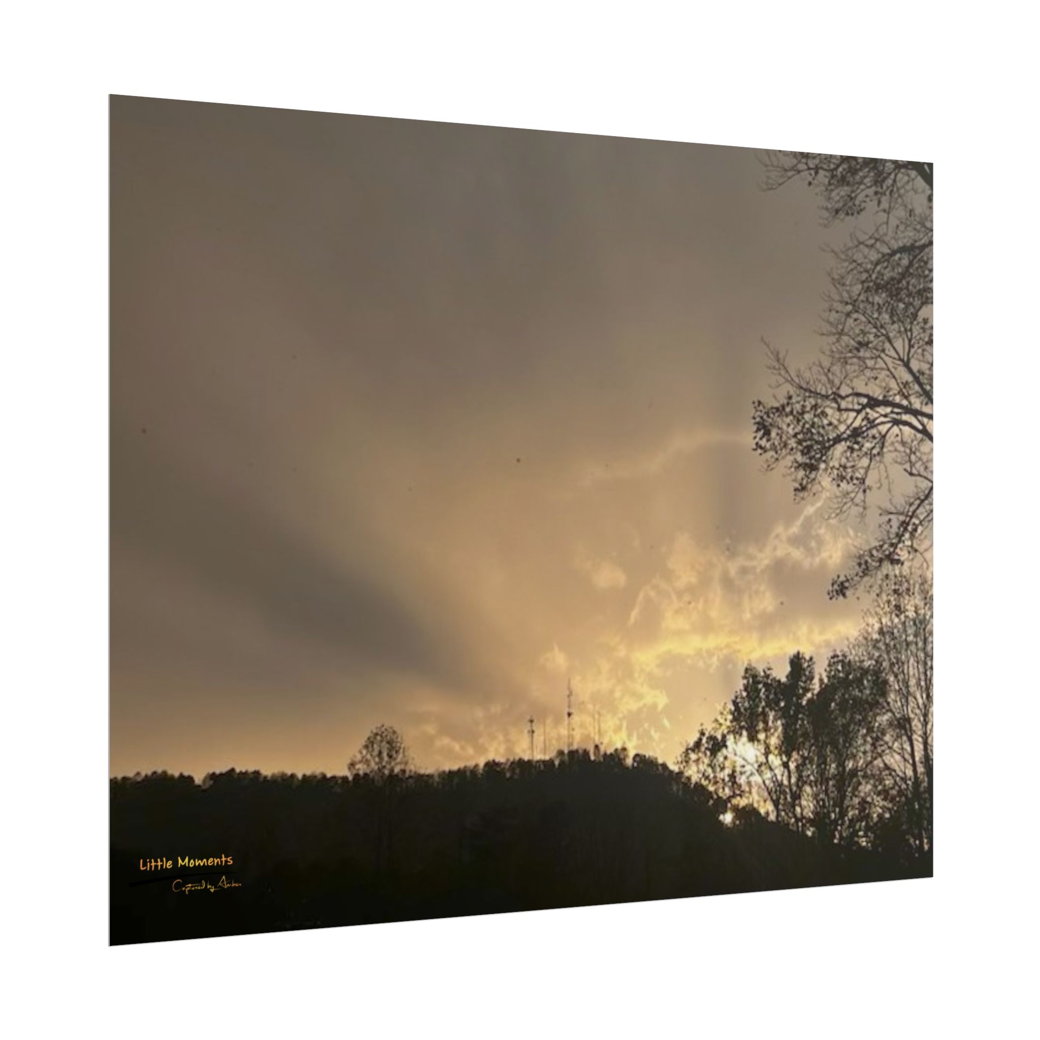 11259782497144041600_2048-1.jpeg Passing Storm Poster — Golden Sky Landscape Rolled Poster