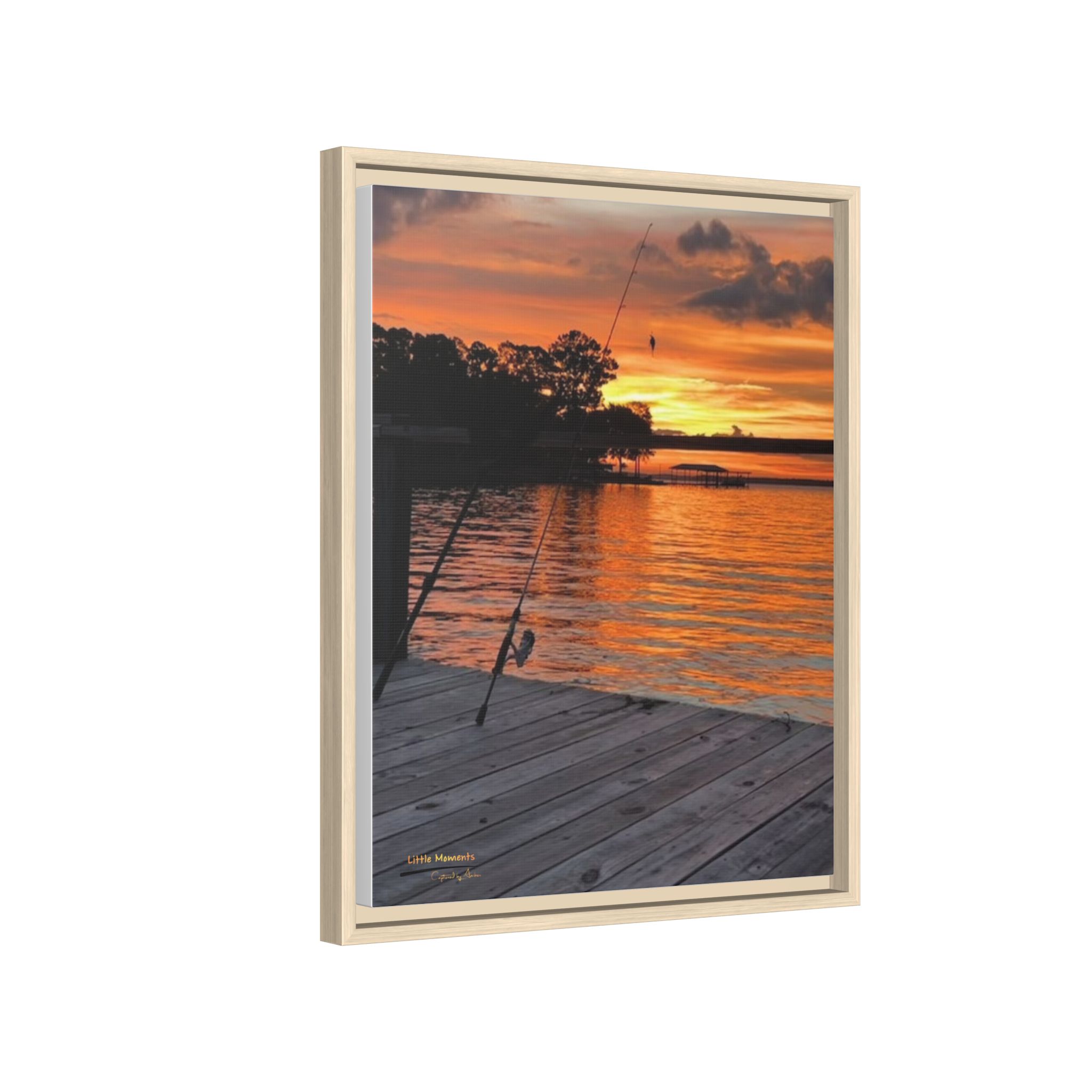Evening Pier 2 Matte Canvas - Sunset Fishing Dock Wall Art