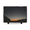 Calm Lake Sunset Slate Desk Plaque – Rustic Evening Landscape Home Décor