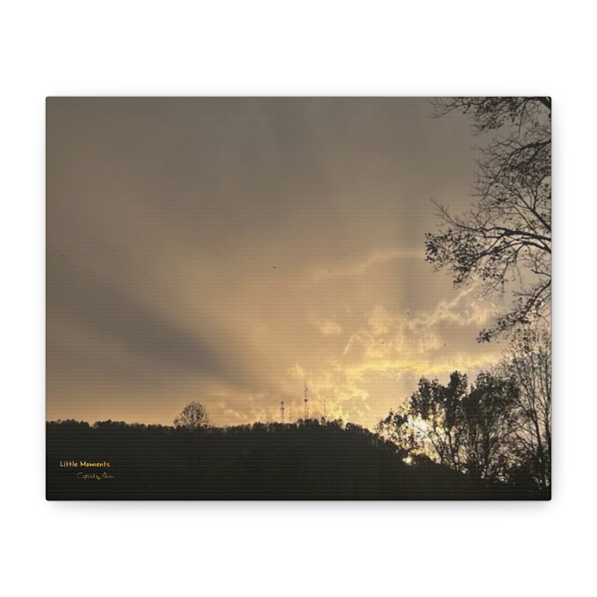 11740591267100963489_2048.jpeg Passing Storm Canvas Wall Art — Golden Sky Landscape Matte Stretched Canvas