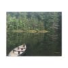 Canoe at Dawn Matte Canvas Wall Art — Stretched 1.25" Lake Reflection Print