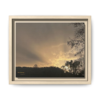 Passing Storm Framed Matte Canvas Print — Golden Sunrise Landscape
