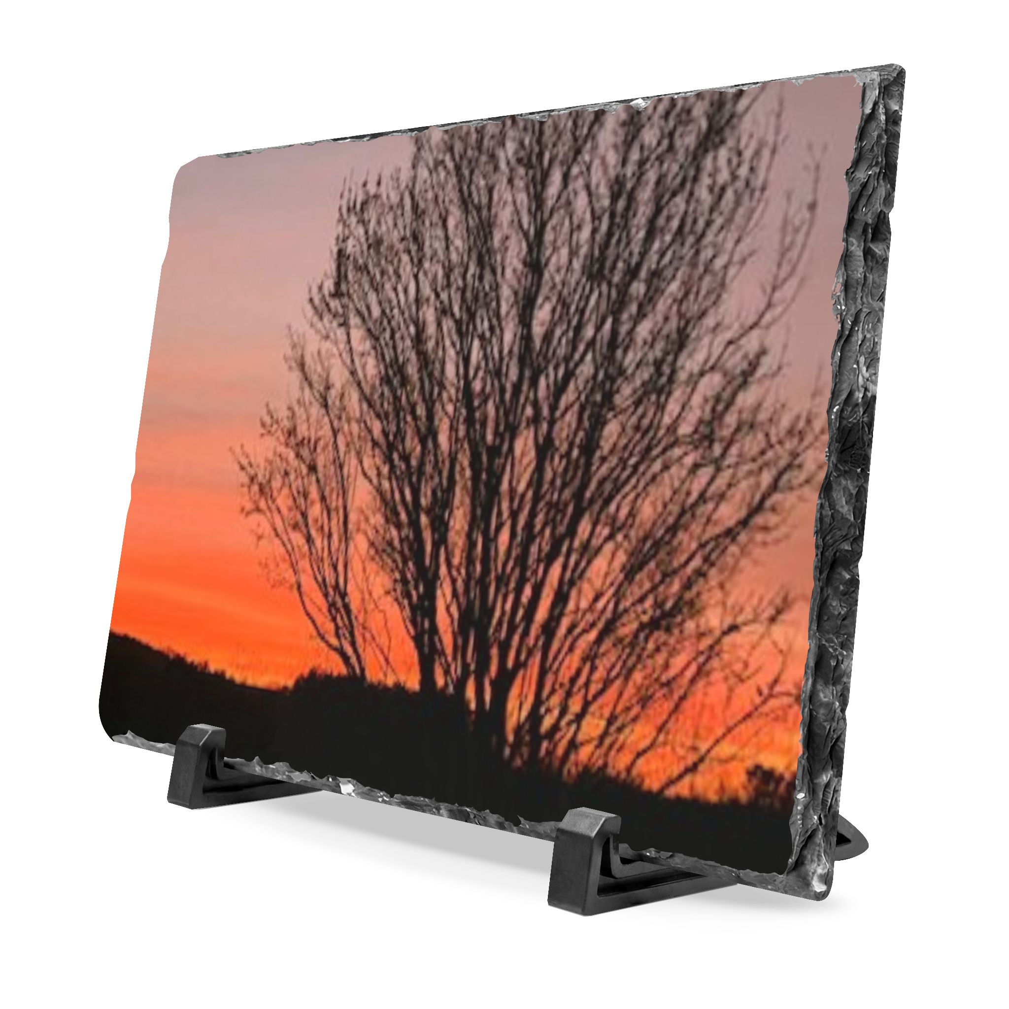 12014116914418458840_2048.jpeg Appalachian Red Sky3 Slate Desk Plaque — Tree Sunset Photo Decorative Office Accent