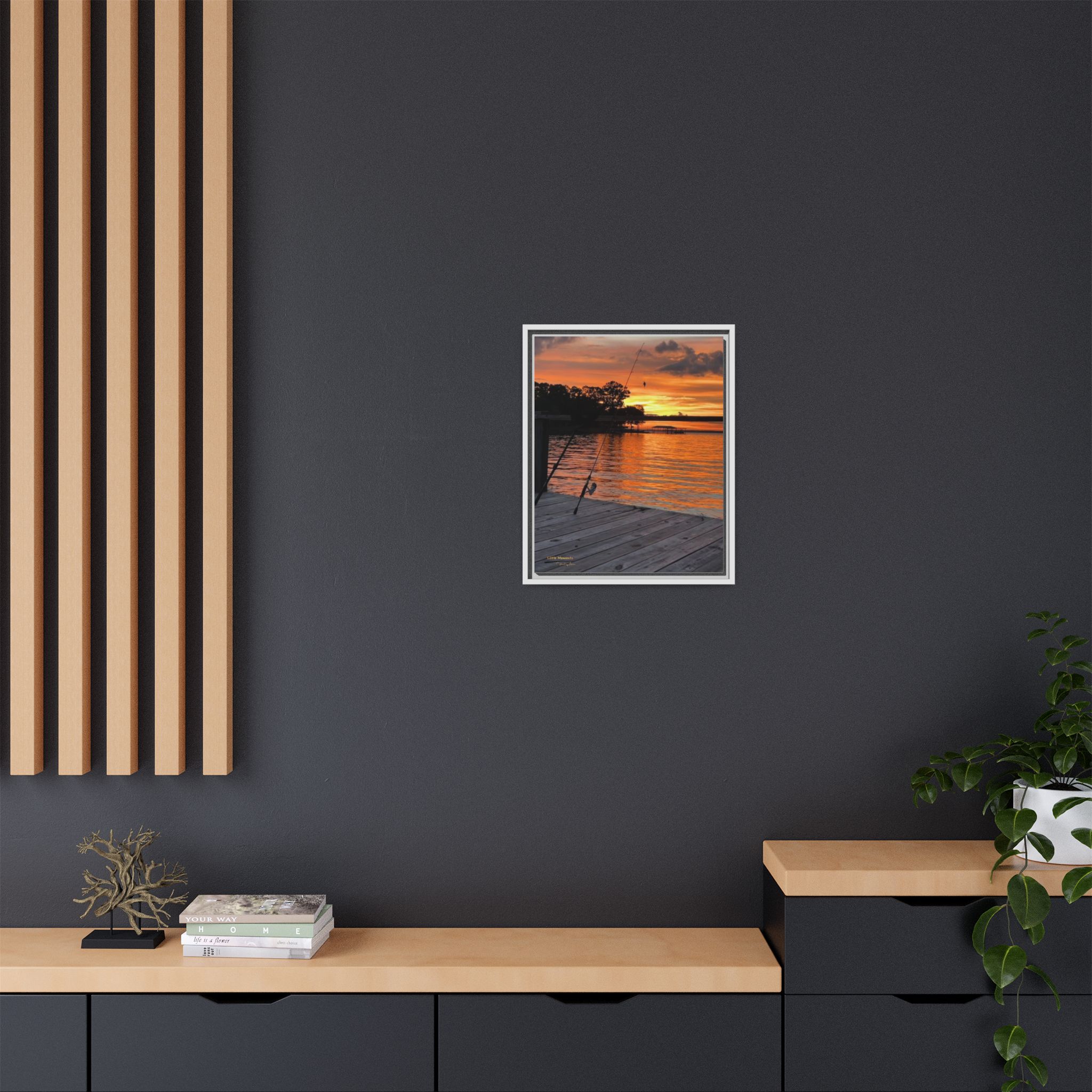 Evening Pier 2 Matte Canvas - Sunset Fishing Dock Wall Art