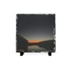 Calm Lake Sunset Slate Desk Plaque – Rustic Evening Landscape Home Décor