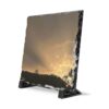Passing Storm Slate Desk Plaque — Golden Clouds Photograph
