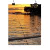 Evening Pier Matte Poster — Golden Lake Sunset Vertical Wall Art