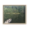 Canoe at Dawn Matte Canvas Print — Serene Forest Reflection Wall Art