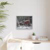 1263334719193156737_2048.jpeg Vintage Red Tractor in Snow — Framed Matte Canvas Wall Art