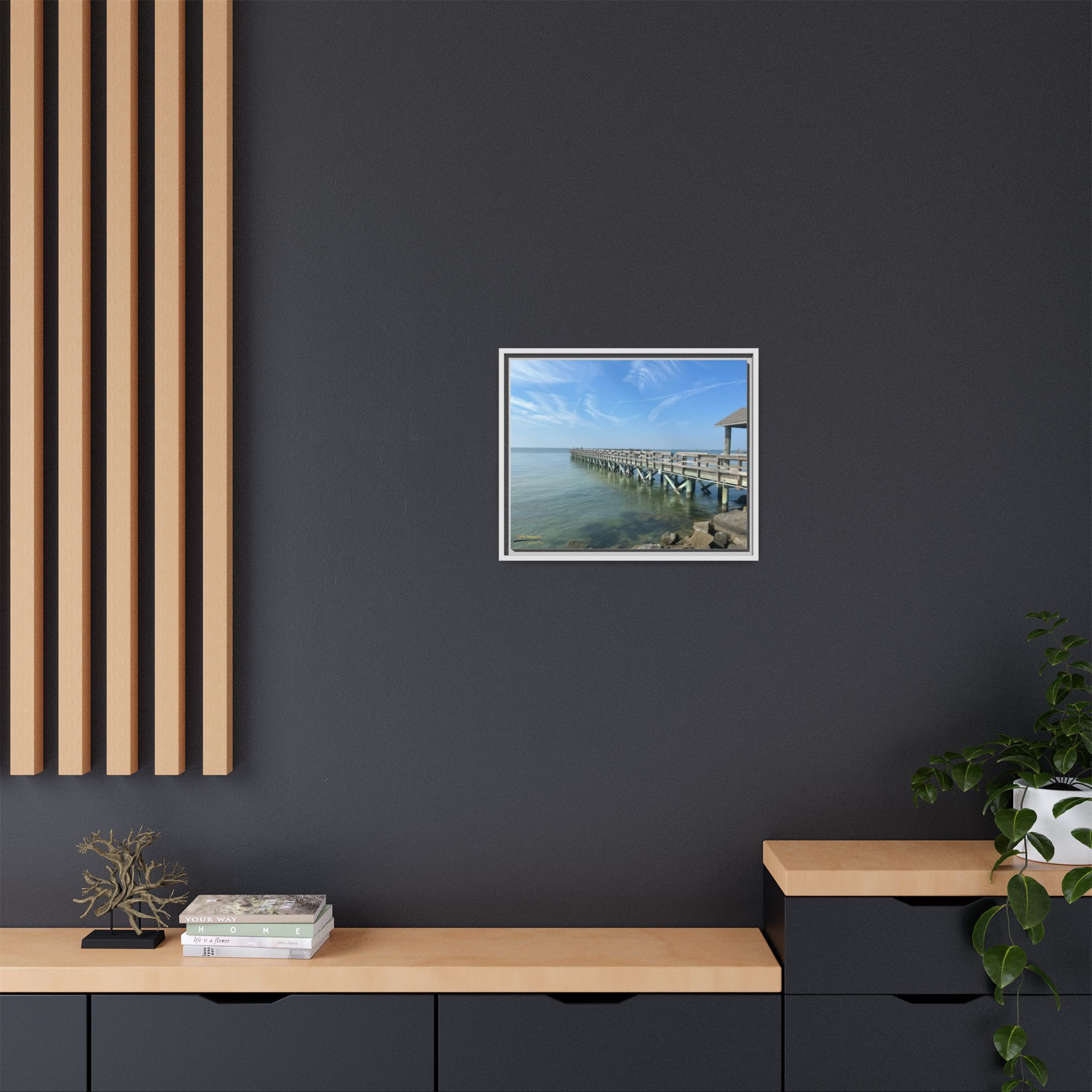 13100096927280196788_2048.jpeg Pier Over Calm Seas Framed Matte Canvas Print