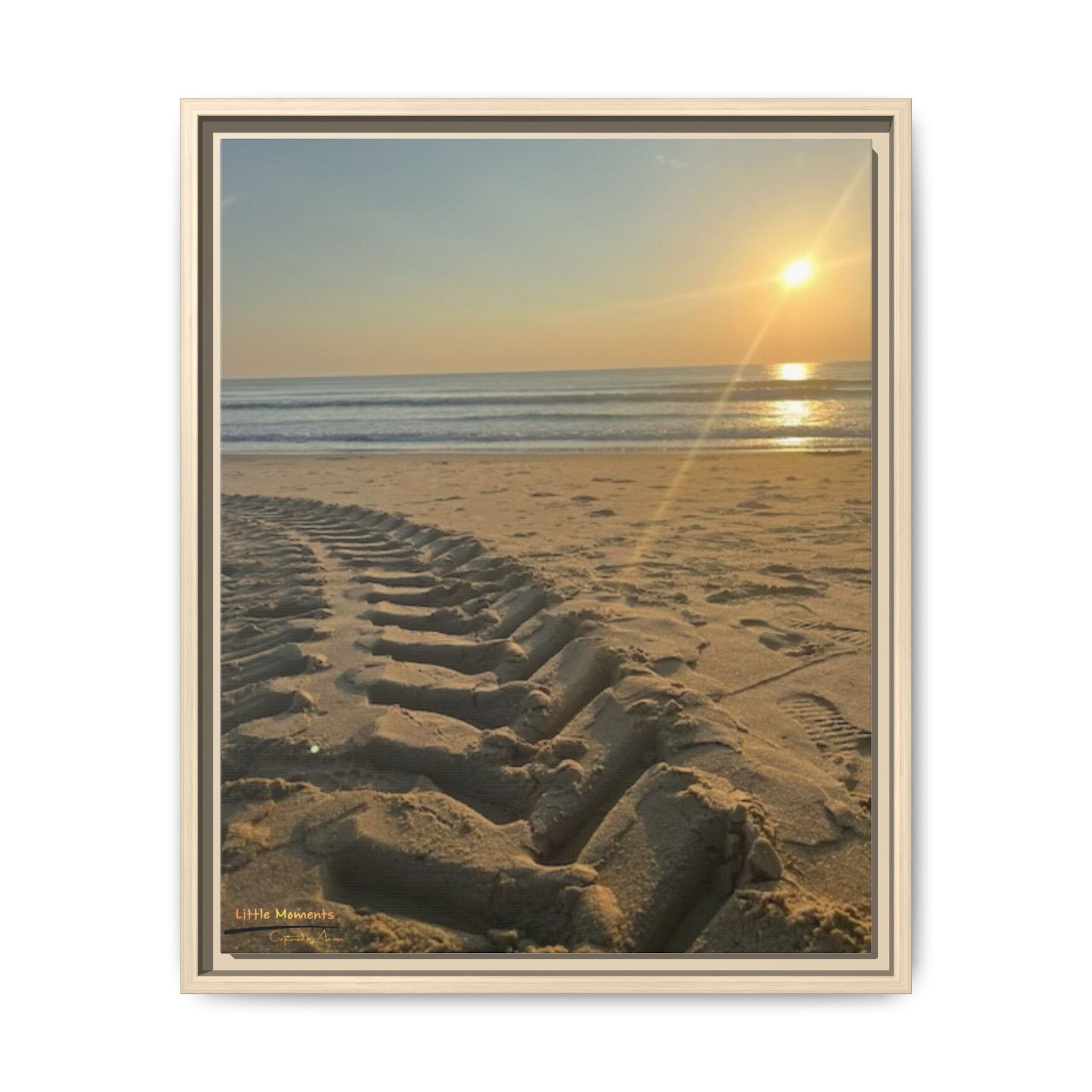 13326349315699100321_2048.jpeg Sunset Beach Tire Track framed Canvas — Tire Track Seashore Wall Art