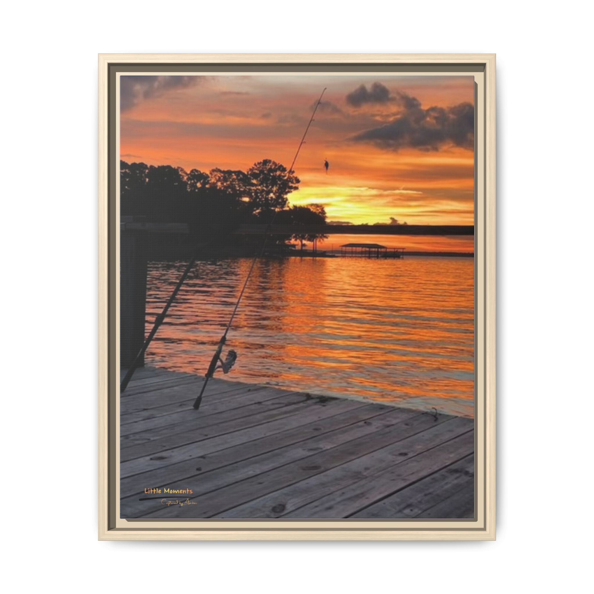 Evening Pier 2 Matte Canvas - Sunset Fishing Dock Wall Art