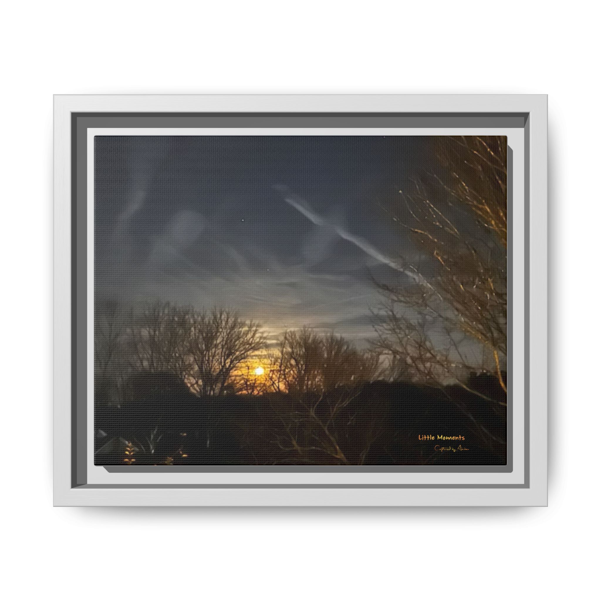 13541194413713773357_2048.jpeg Moonlit Trees Framed Matte Canvas Print — Golden Moonrise