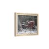 13673427867261153114_2048.jpeg Vintage Red Tractor in Snow — Framed Matte Canvas Wall Art
