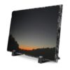 Calm Lake Sunset Slate Desk Plaque – Rustic Evening Landscape Home Décor