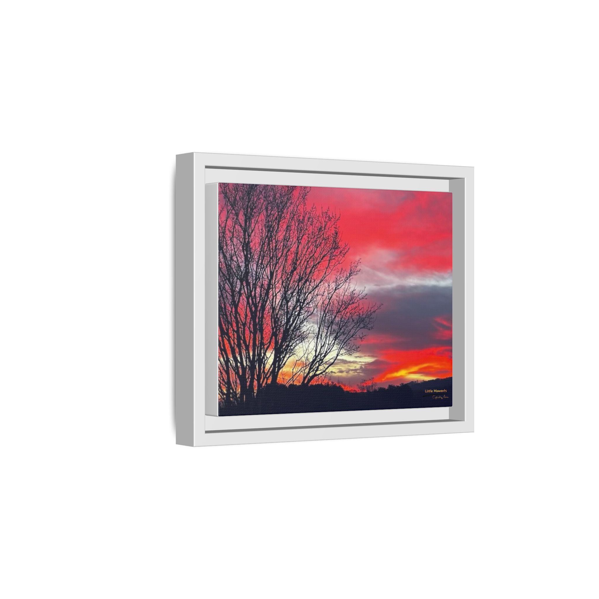 Vibrant Red Sky Framed Canvas Print — Vibrant Red Sky Wall Art