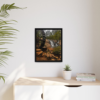 Waterwheel Waterfall Framed Canvas Print – Rustic Nature Wall Art