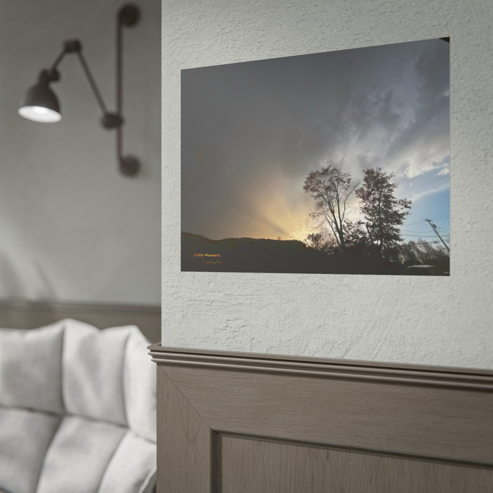 Sunset Storm Poster — Dramatic Tree Silhouette Rolled Wall Art