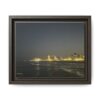 City Lights at Night series2 Framed Matte Canvas Print — Nighttime Coastal Cityscape