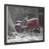 1503750266661344390_2048.jpeg Vintage Red Tractor in Snow — Framed Matte Canvas Wall Art