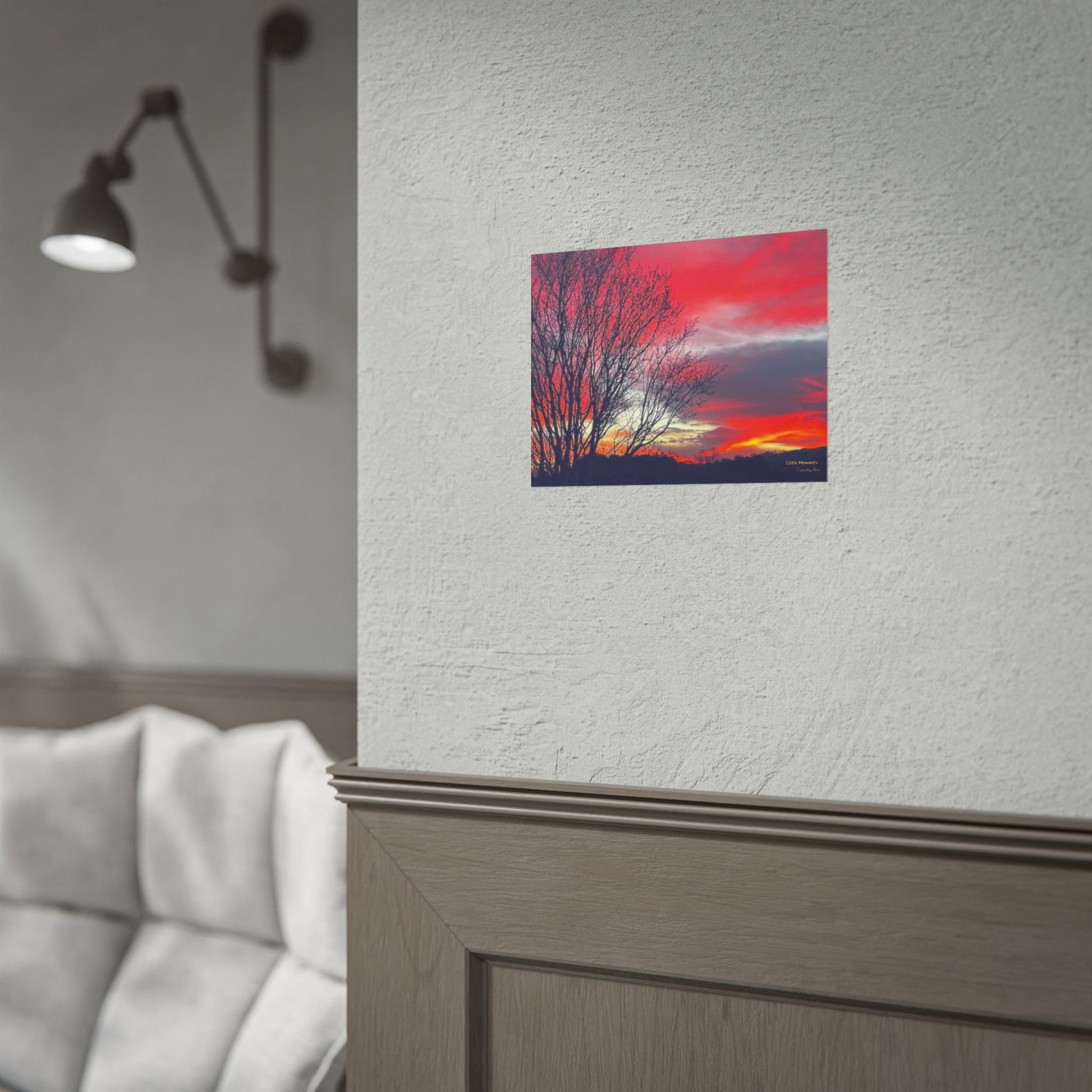 Vibrant Red Sky Poster — Vibrant Red Sky Landscape Wall Art (Rolled Poster)