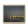 City Lights at Night series2 Framed Matte Canvas Print — Nighttime Coastal Cityscape