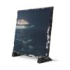 City Lights at Night Slate Desk Plaque — Coastal City Seascape Decor