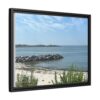Seaside Beach Framed Canvas Print — Matte Multi-Color Coastal Wall Art