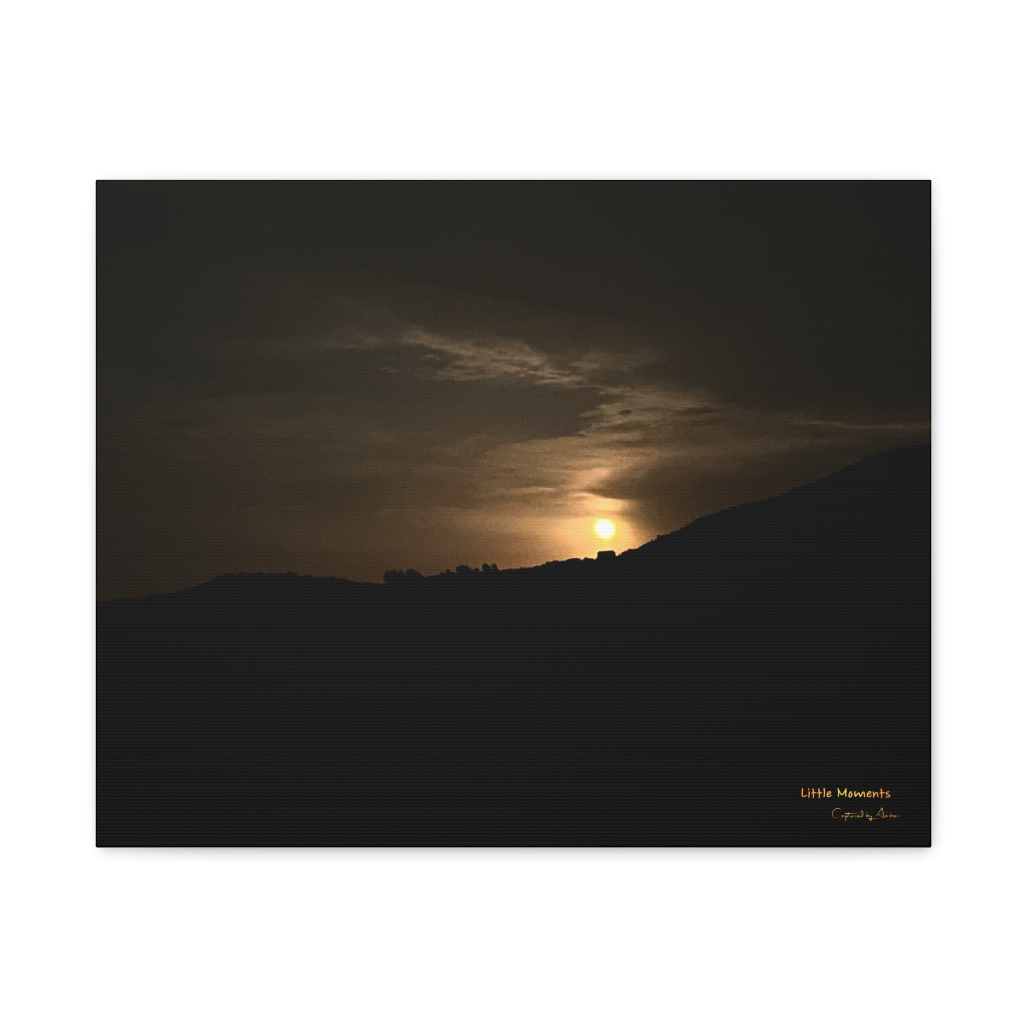 15298473310768171890_2048.jpeg Moon Glow Ridge Canvas Print — Moody Golden Dusk Wall Art