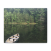 Canoe at Dawn Matte Canvas Wall Art — Stretched 1.25" Lake Reflection Print