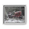 16132743860330289633_2048.jpeg Vintage Red Tractor in Snow — Framed Matte Canvas Wall Art