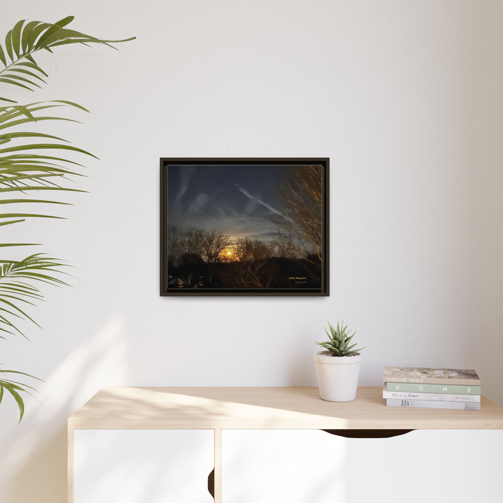 16193094404476791888_2048.jpeg Moonlit Trees Framed Matte Canvas Print — Golden Moonrise