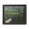Canoe at Dawn Matte Canvas Print — Serene Forest Reflection Wall Art