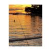 Evening Pier Matte Poster — Golden Lake Sunset Vertical Wall Art