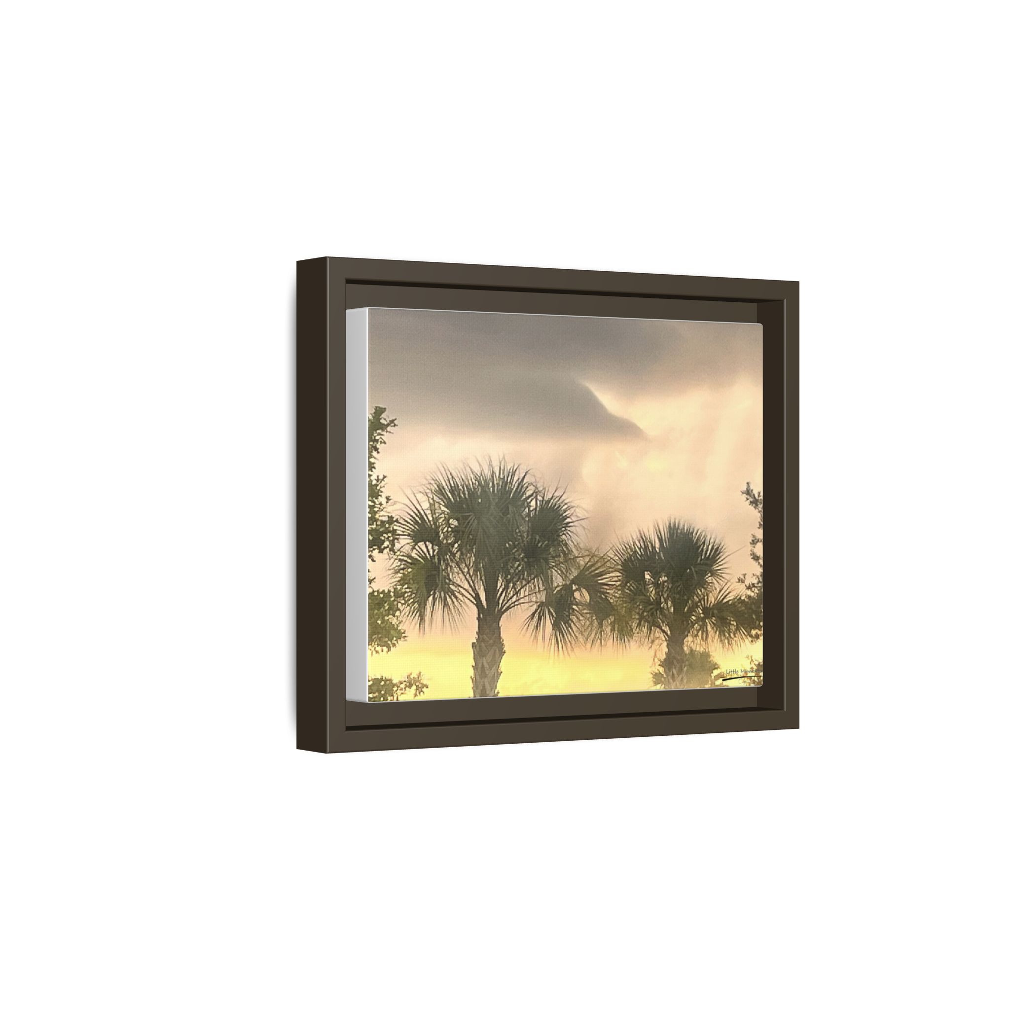 Palm Trees at Sunset Matte Framed Canvas Wall Art