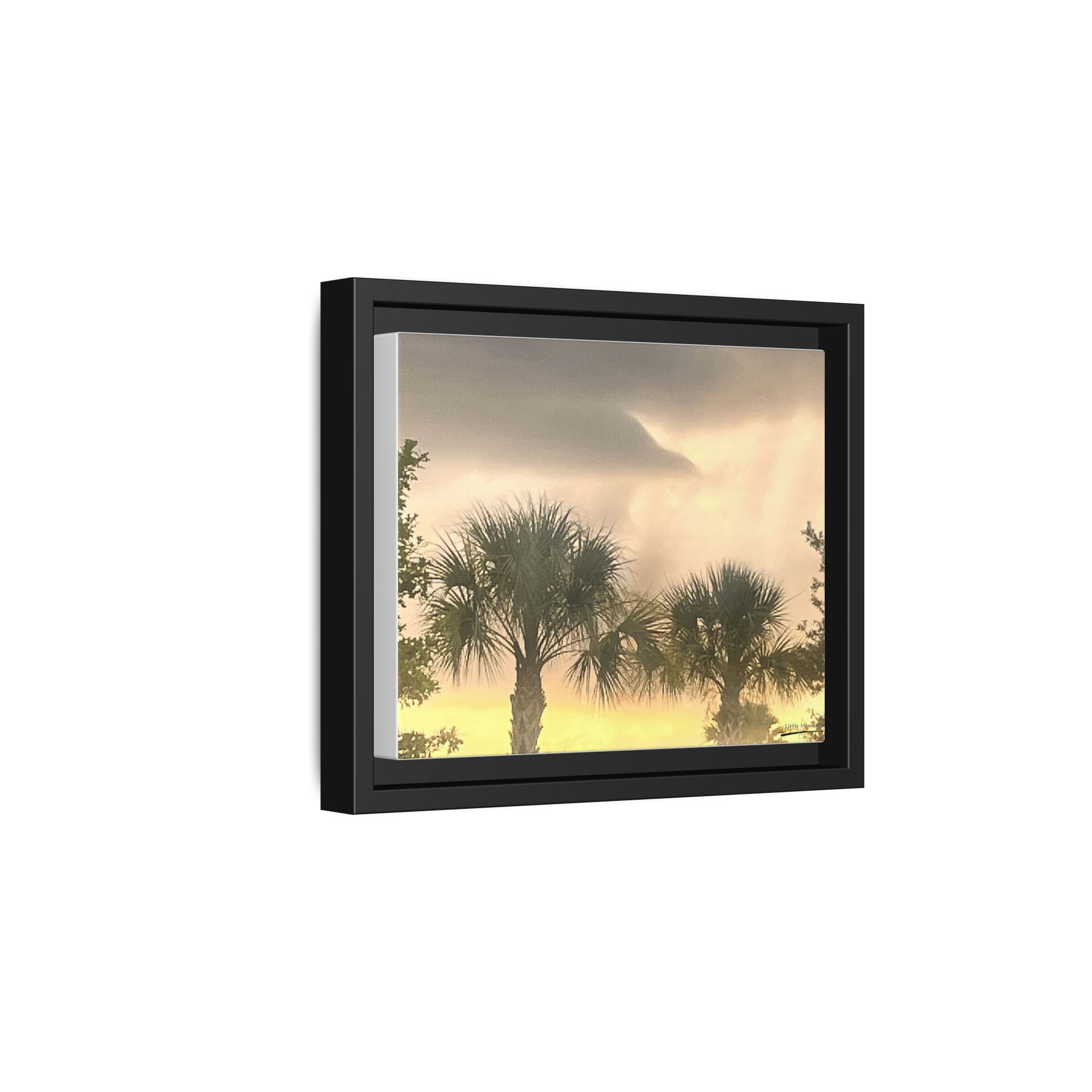 Palm Trees at Sunset Matte Framed Canvas Wall Art