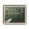 Canoe at Dawn Matte Canvas Print — Serene Forest Reflection Wall Art