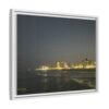 City Lights at Night series2 Framed Matte Canvas Print — Nighttime Coastal Cityscape