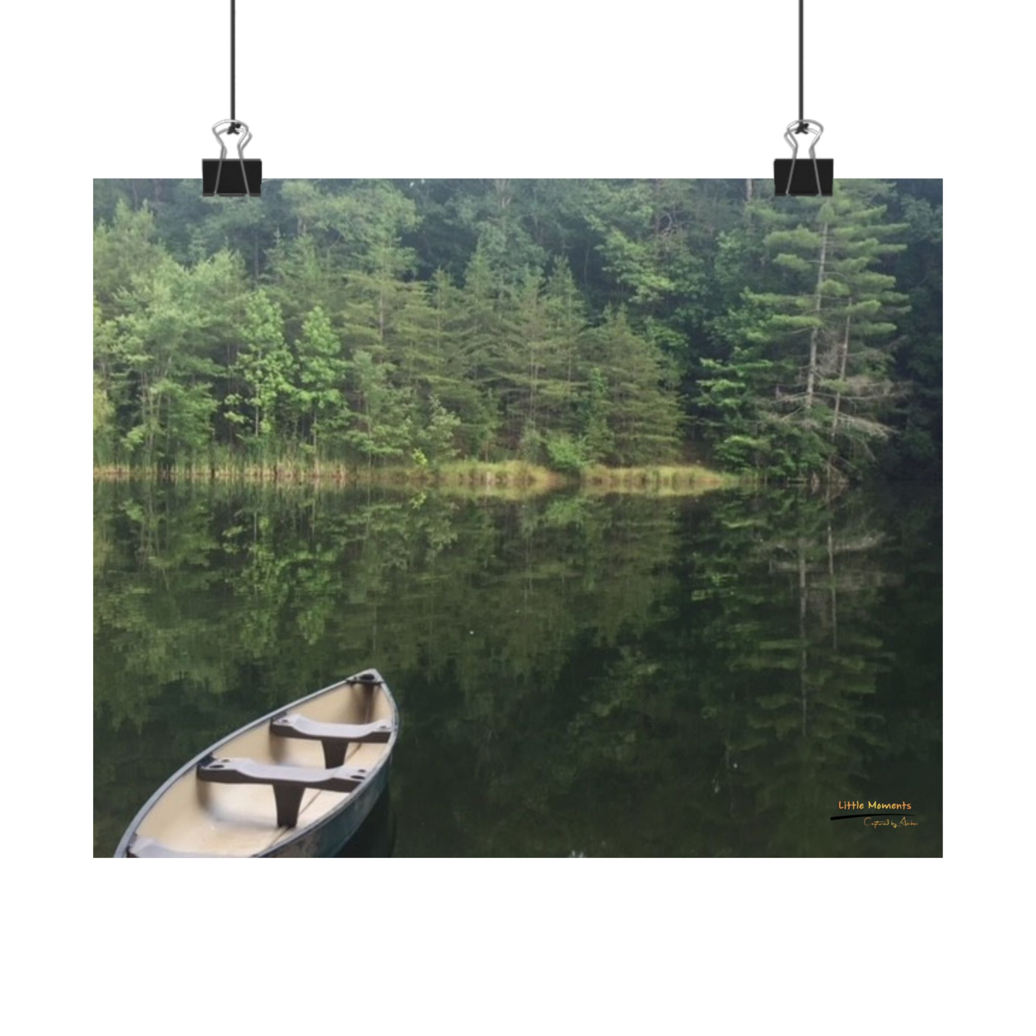 Canoe at Dawn Matte Poster — Tranquil Lake Wall Art