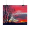 Vibrant Red Sky Poster — Vibrant Red Sky Landscape Wall Art (Rolled Poster)