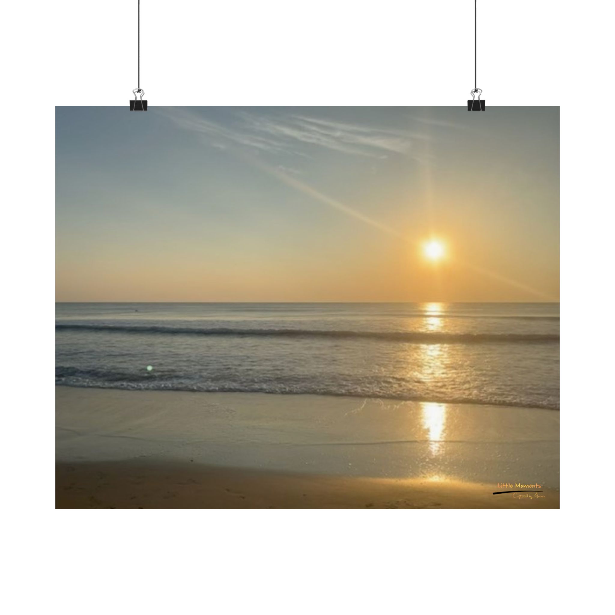 Sunrise Over Ocean Poster — Matte Horizontal Ocean Wall Art