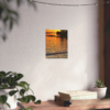 Evening Pier Matte Poster — Golden Lake Sunset Vertical Wall Art